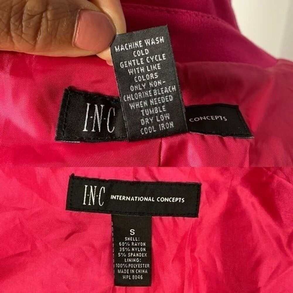 Inc International Concepts Draped Pink Small Women’s Jacket Blazer Zip Closure - Picture 10 of 13